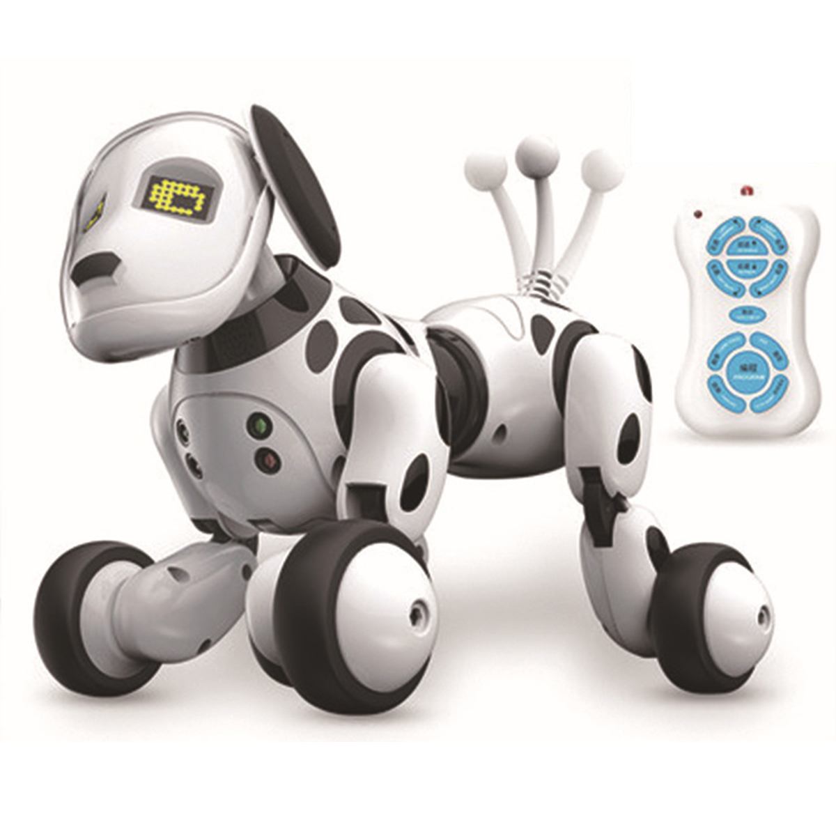 Smart Robot Hond 2.4G Draadloze Afstandsbediening Kinderen Speelgoed Smart Talking Walking Dansen Robot Hond Speelgoed Elektronische Huisdier: Black White