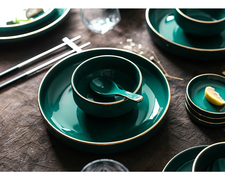 plate plate family dinner bowl combination soup bowl salad bowl Nordic light