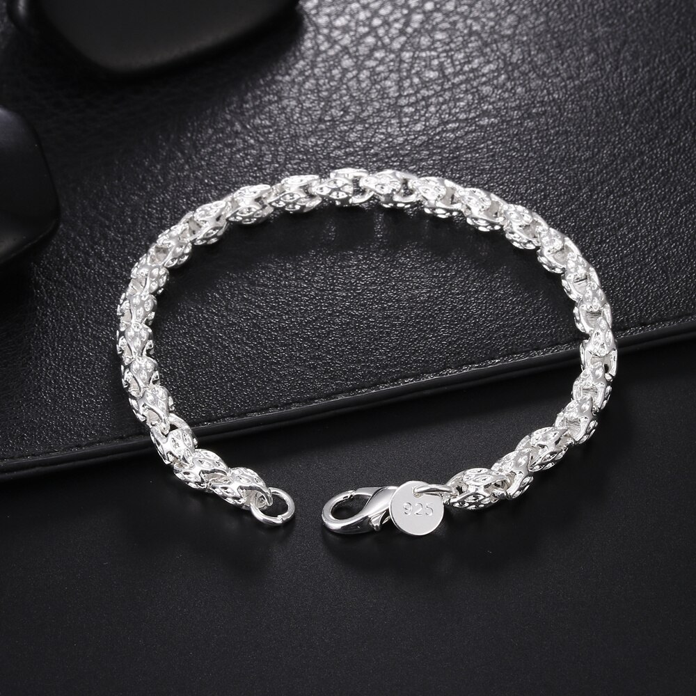 beads chain LINK dream silver bracelets for women lady wedding jewelry Christmas cute H030: LH025