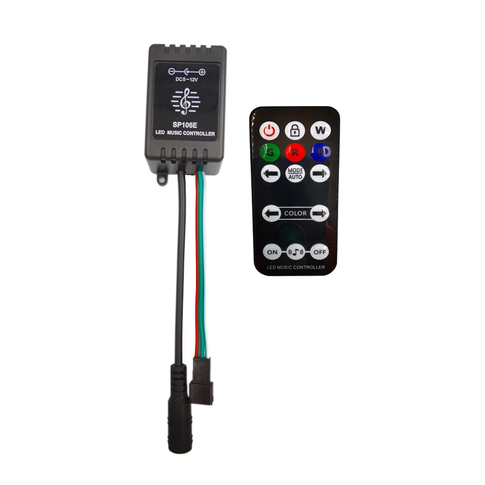 Ws2812b Controller Controlador Rgb Led Strip 12v5v Bluetooth Sp107e Sp110e Muziek Rf Pixel Colorido Com Controle Mini Adresseerbare