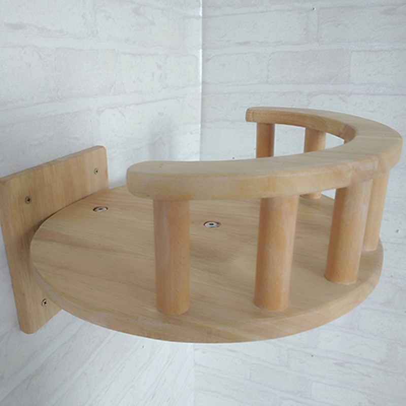 Huisdier Houten Klimrek Krabpaal Kat Muur Stappen Kat Boom Houten Huisdier Meubels Muur Gemonteerde Kitten Huis Springen frame F