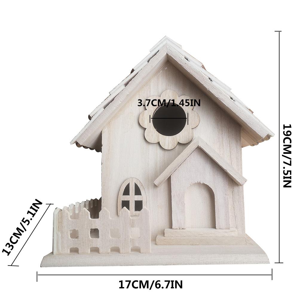 Bird House Box Wooden Bird House Nest Wall-mounted Outdoor Birdhouse Wooden Box Bird House 19x17x13cm