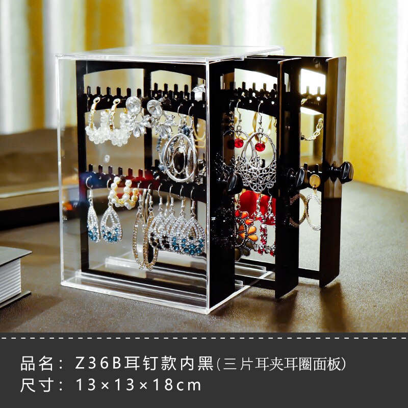 Boîte de rangement pour boucles d'oreilles, multifonction, présentoir Transparent pour bijoux colliers, maison, bijoux, anti-poussière: 1