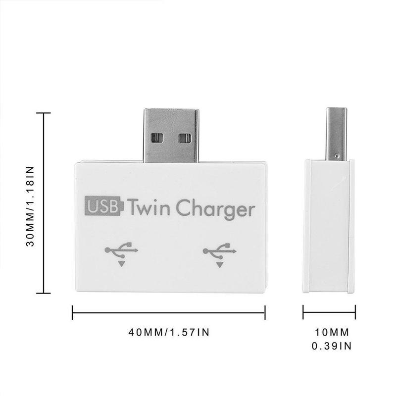 1Pc Dual 2 Port USB Charger Hub USB2.0 Twin Charger USB Splitter Hub Adapter Converter Charging USB Wire Plug For Home Laptop PC