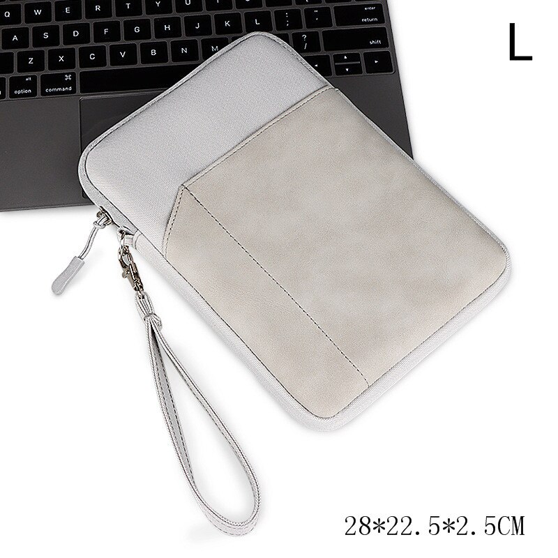 Draagbare Laptop Beschermende Tas Ipad Telefoon Organiseren Pakket Kantoor Document Pouch Vergadering Data Opslag Handtas Accessoires Artikelen: L Light gray