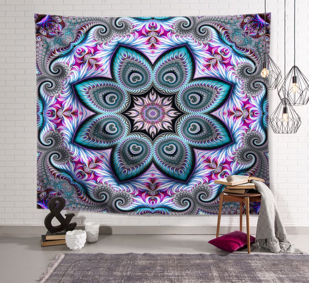 Indisk mandala gobelin væghængende soveværelse indretning sengetæppe strand tæppe tæppe camping telt rejse boligindretning gobeliner: 150 x 130cm / B