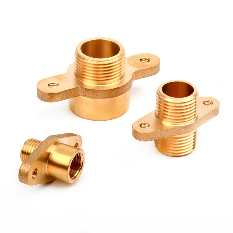 1/4 3/8 1/2 3/4 1 Inch Brass Water Pipe Accessories Copper Male/Female Thread Flange fixed Ear Joint Drinking Fountain Connector