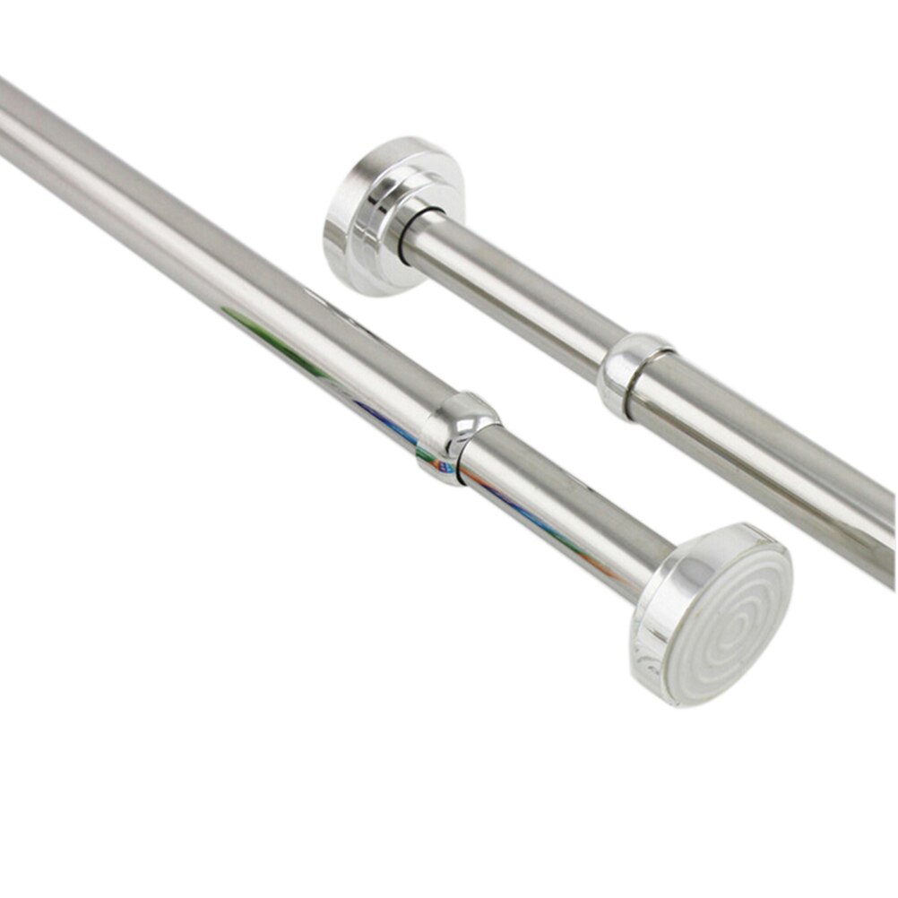 Punch Free Extendable Clothes Drying Pole Stainless Steel Shower Curtain Rod Retractable Spring Tension Rod for Bathroom