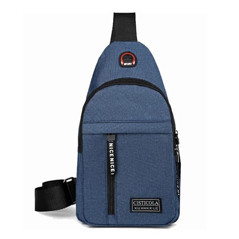 USB Ladung Oxford Crossbody-tasche Männer Anti-diebstahl Brust Pack Sommer Kurze Reise Boten Tasche Wasser Abweisend Schulter Tasche: Stil1-Blau