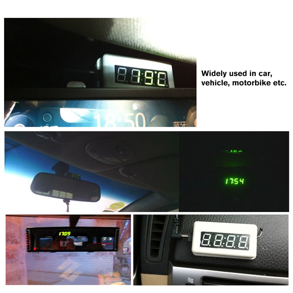 3 in 1 Digital LED Time Clock Temperature Voltage Module Mini Voltmeter Thermometer for Car Arduino Electronic DIY