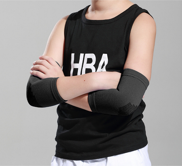 1 par barn kompression armskydd basket dans fotboll knästöd armbågsskydd knä fotledsskydd: M / Svart
