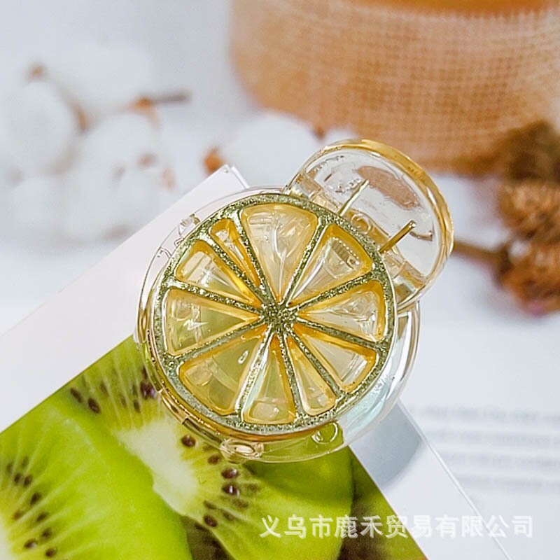 Pinza de agarre para fruta bonita, horquillas de sandía, fresa, limón, adorno de pelo para niños, flequillo lateral: Lemon