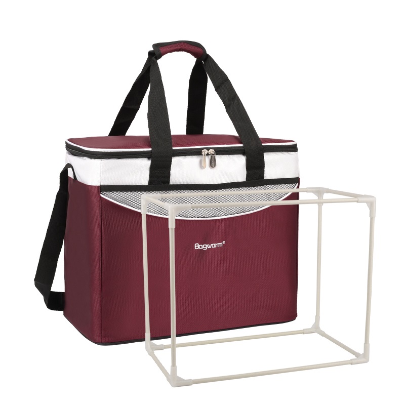 Glacière pour voiture 36l, grande glacière pour pique-nique, 3 couleurs, emballage isolant, pour réfrigérateur: W Red with Bracket