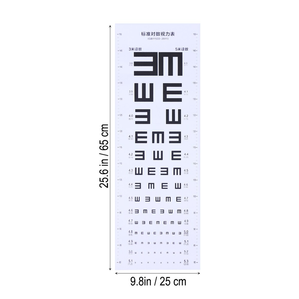 Premium thcik plastic eye chart e eye chart visual testing chart eye testing cahrt for school hospital home