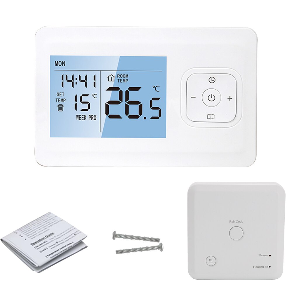 Smart WiFi Touch Thermostat Temperature Wireless Controller for Wall Boiler Battery Powered Heating Thermostat For Gas Boiler: no wifi type