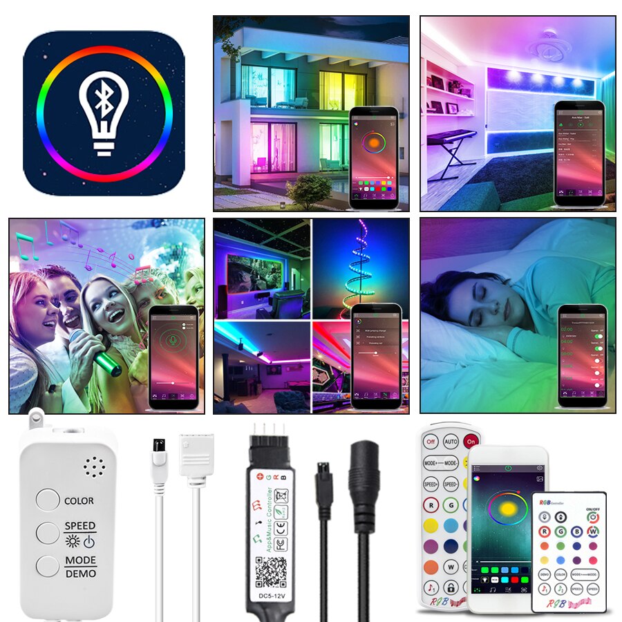Bluetooth LED 12V Controller RGBW RGBWW RGB LED Strip Controller for RGB Strip Tape APP Music Color Dimmer Controller IR Remote