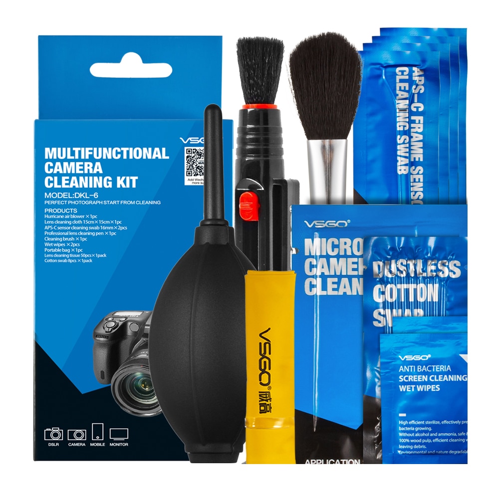 Brand Camera Cleaning Kit Pack Lens Cleaning Pen Sensor Swab Brush Lens Dust Blower All in One For Nikon Canon.