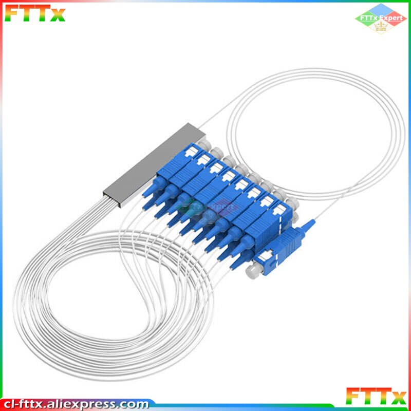 10 PCS/Lot 1X2 1X4 1X8 1X16 SC UPC PLC FBT Singlemode 0.9mm FTTH Fiber Optic Splitter