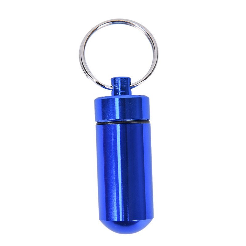 Pastillero de aluminio resistente al agua, estuche para medicamentos, portabotellas, llavero, pastillero para exteriores, pastillero, 4 colores, 1 ud.: Marfíl