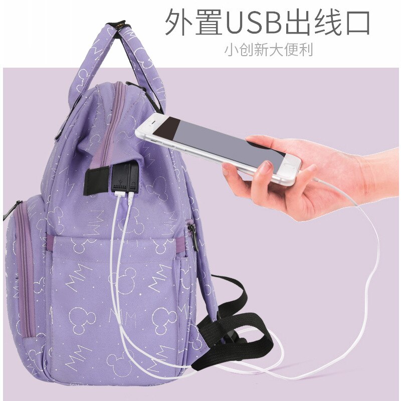 Schulter multi-funktion große kapazität USB Ladung murmeln Baby tasche murmeln der zurück milch Windel Baby Flasche Mutter tasche