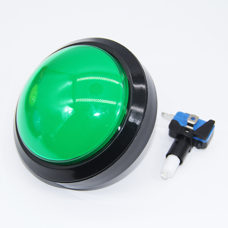 100Mm Grote Ronde Drukknop Led Verlicht Met Microschakelaar Voor Diy Arcade Game Machine Onderdelen 5/12V Grote Dome Lichtschakelaar: green