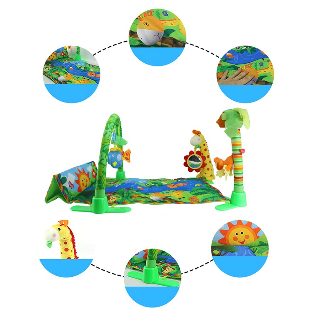 1 Stk/set Educatief Cartoons Spelen Musical Spelen Mat 95X60X8 Cm Groen Baby Activiteit Gym Educatief Speelgoed Voor Baby