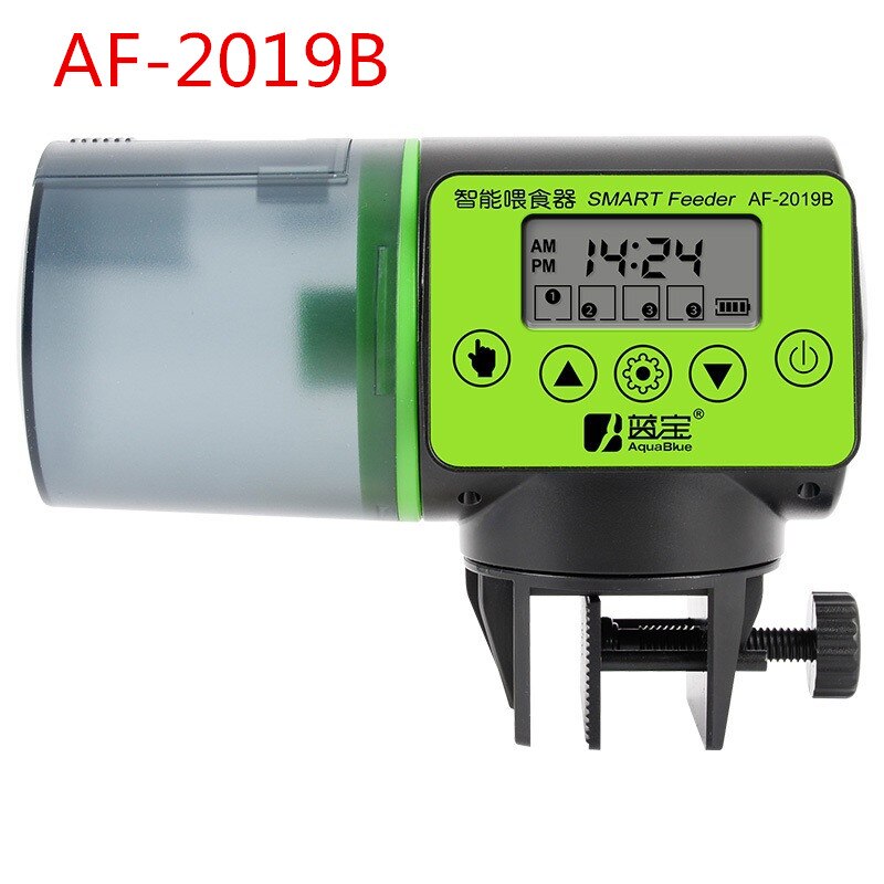Portable Intelligent Automatic Fish Feeder Large Capacity Aquarium Fish Bowl Electrical Timer Feeder Food Feeding Tool: AF2019B