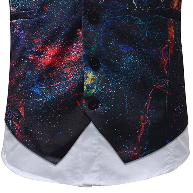 Space Galaxy Print Vest Men Brand Single Breasted ... – Grandado