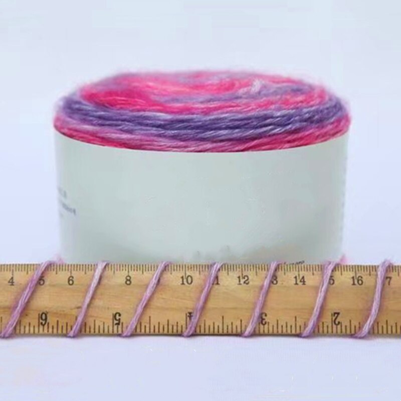 280m Cake Yarn DIY Woven Cotton Long Segment Dye Rendering Gradient Rainbow Crochet Thread 100g Handmade Stuff