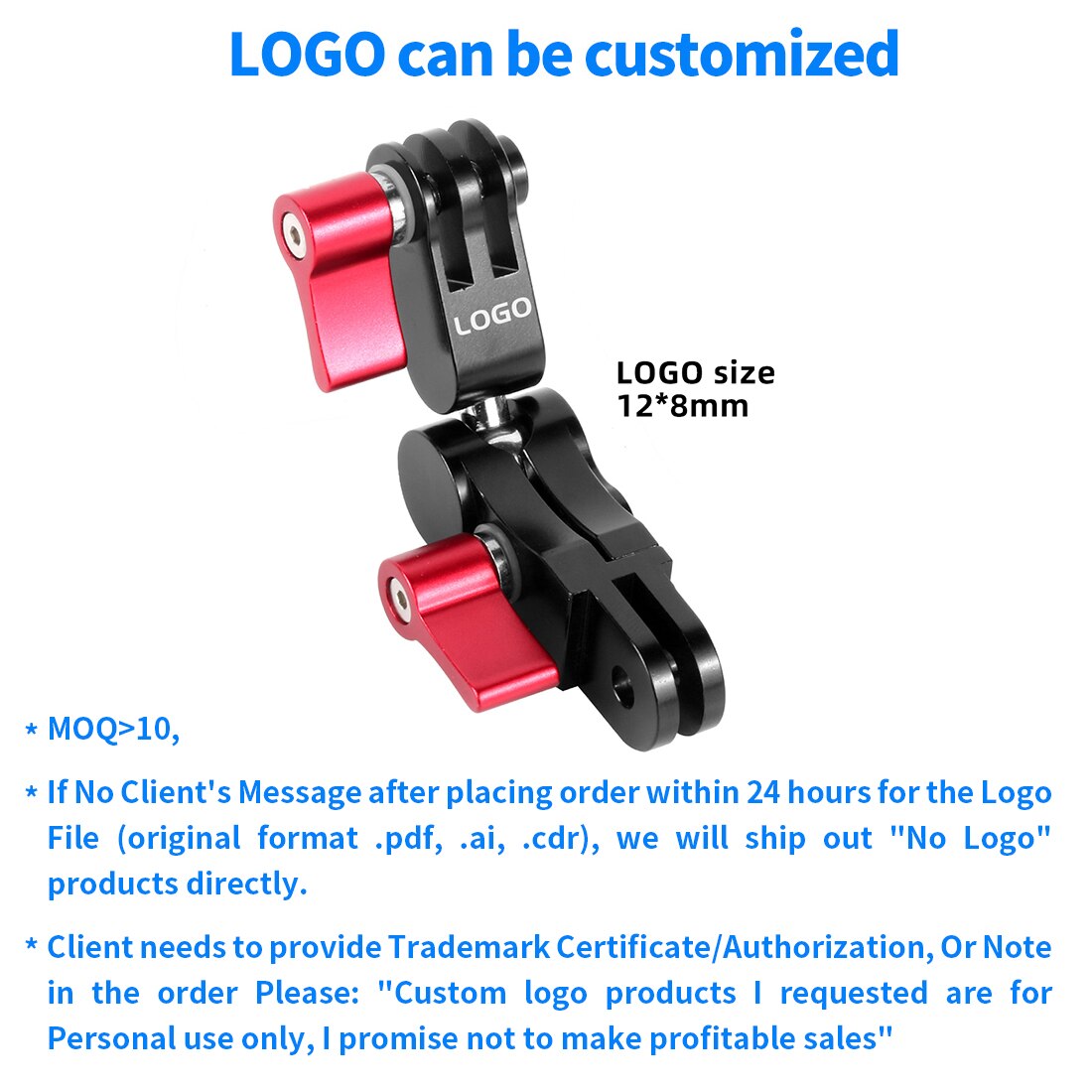 BGNing 360 Degree Rotation Metal Adapters Helmet Adapters Mounts for Gopro for Osmo Action for AKASO EK7000 4K Action Camera: Red Customizable