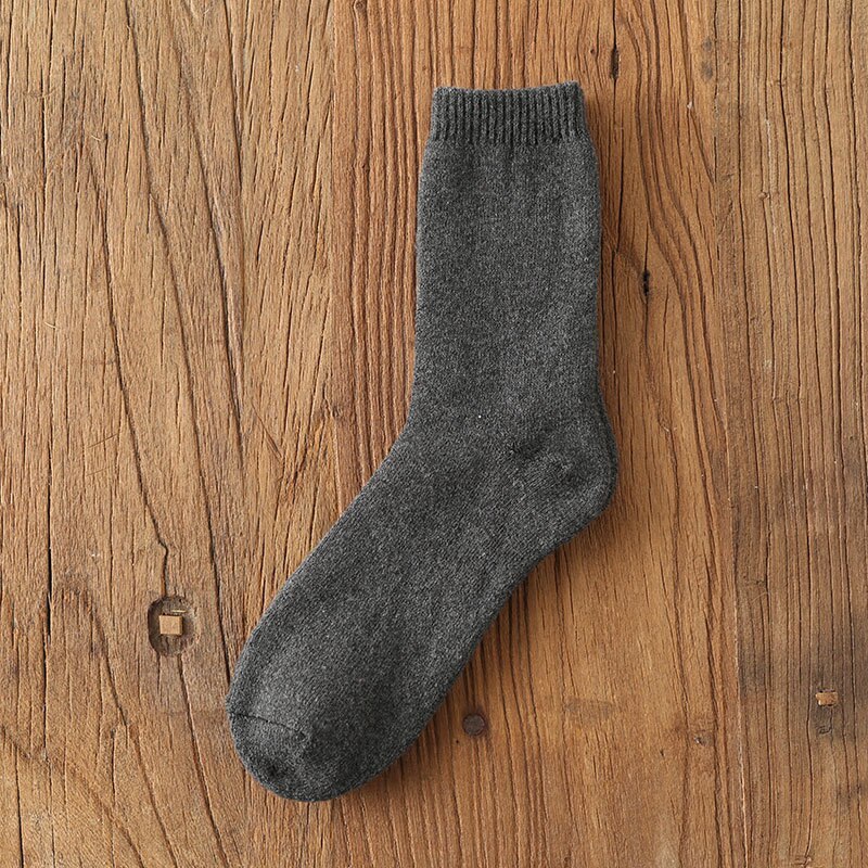Man mysig kashmir vinter herr tjocka strumpor vinter varmt golv fluffiga strumpor ull chaussette homme enfärgad herr strumpor calcetines: Tjockna grått
