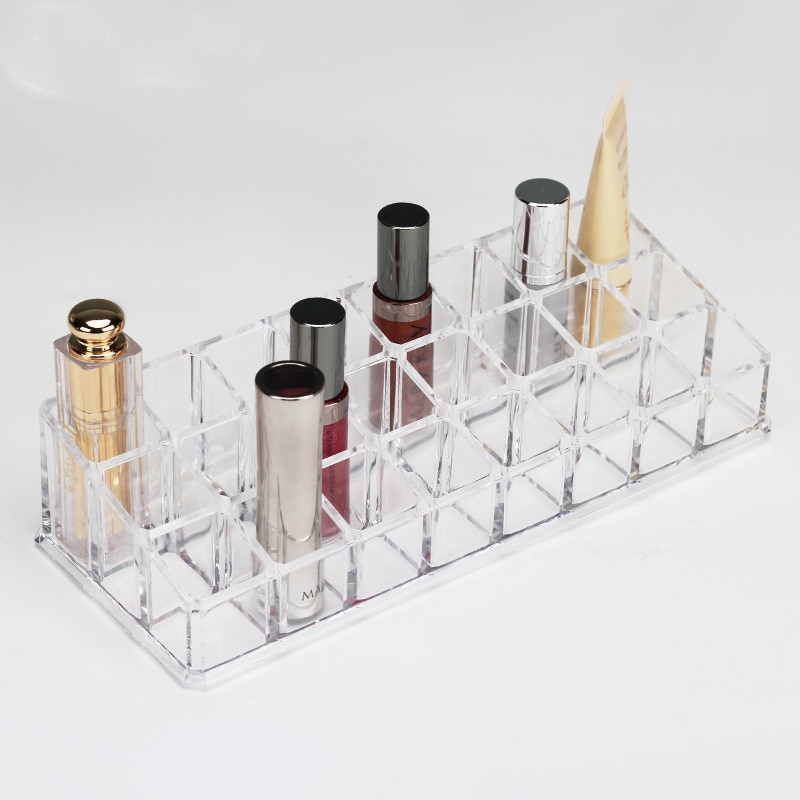 Acryl Vloeibare Lipstick Holder Make Borstel Organizer Cosmetische Vitrine Meerdere Compartimenten Container Voor Lip Moisturizers