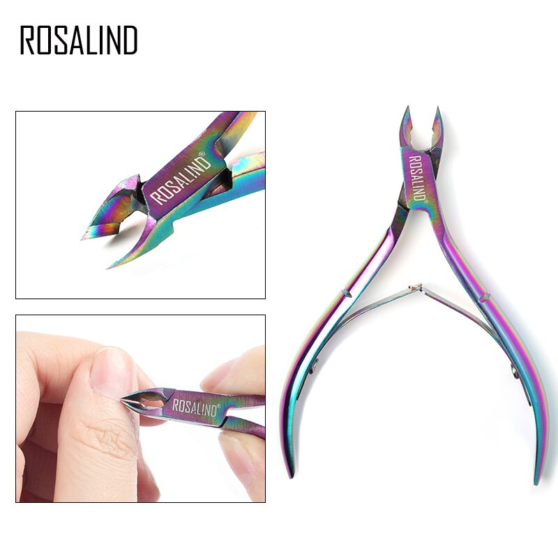 Rosalind Cuticle Nipper Professionele 1Pcs Rvs Rainbow Schaar Tang Remover Dode Huid Alle Manicure Nagels Art Gereedschap