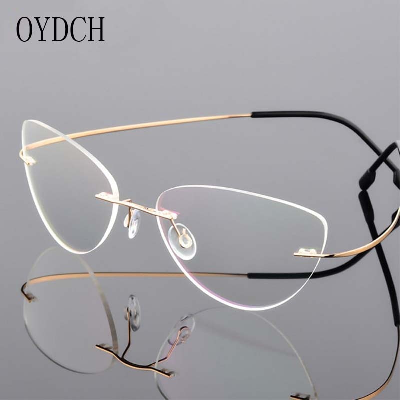 Oydch frameloze stralingsbestendige leesbril voor mannen en vrouwen, universele anti-blue-ray licht dioptriebestendige bril