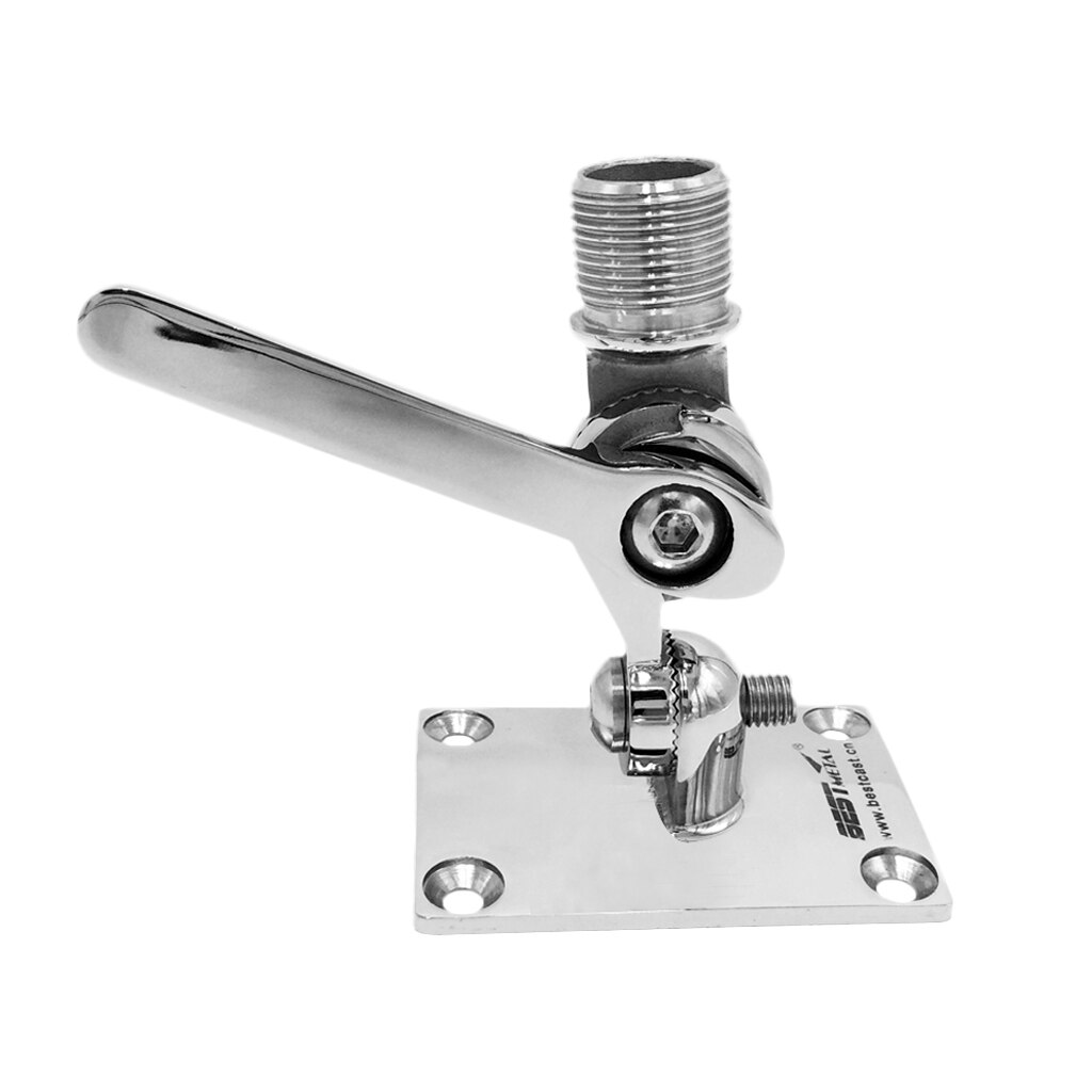 Antenna Base In Stainless Steel Adjustable Boat VHF Antenna Base With Locking Hook For Boats
