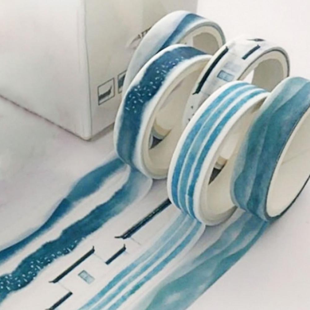 5 rouleaux/Ensemble BRICOLAGE Washi Ruban Auto-Adhésif Facile à Déchirer multi-usage Facilement Déchiré Washi pour Planificateur Fournitures