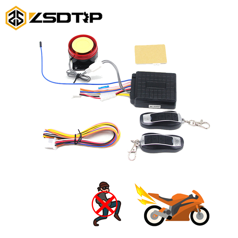ZSDTRP 12V Motorcycle Alarm System Motorbike Anti-theft Security Alarm System Protection Remote Control Security Engine