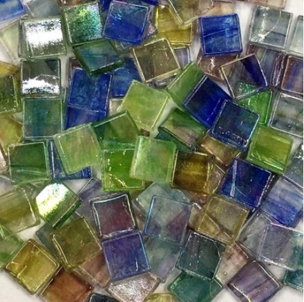 Mosaico de cristal de cuarzo para manualidades, mosaico pequeño de 15X15mm, 100g/50 Uds.: type8