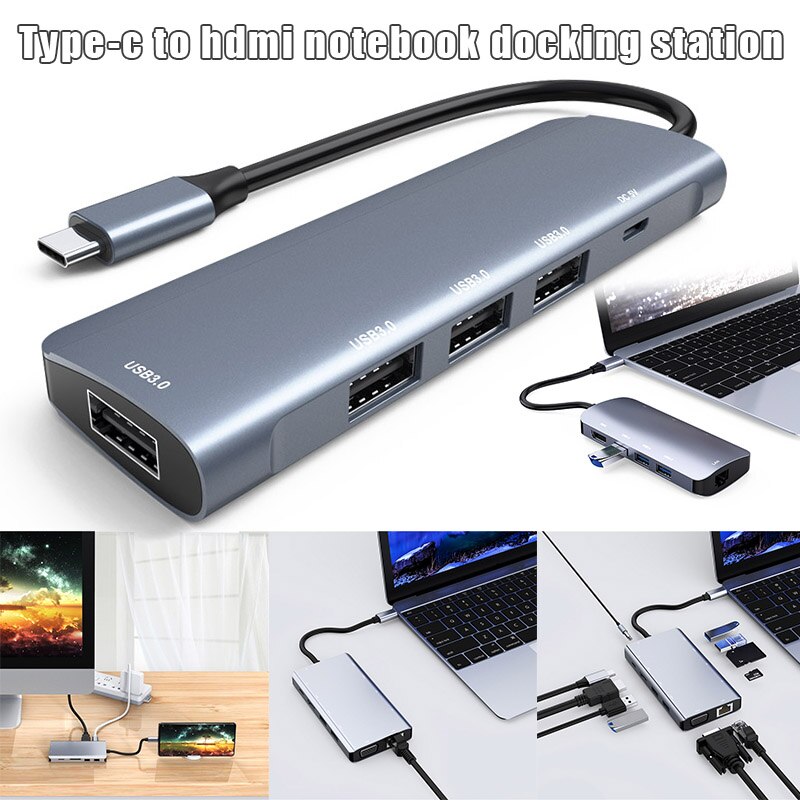 Type C to HDMI Adapter Portable Multipurpose for Laptop Mobile Phone Home Office FKU66