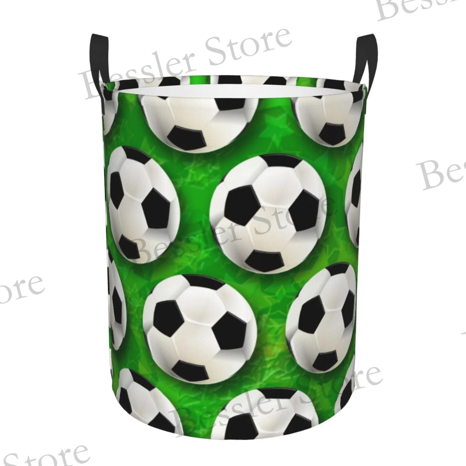 Foldable Laundry Basket For Dirty Clothes Soccer Balls Sport Football Pattern Storage Hamper Kids Baby Home Organizer: S / Chocolate