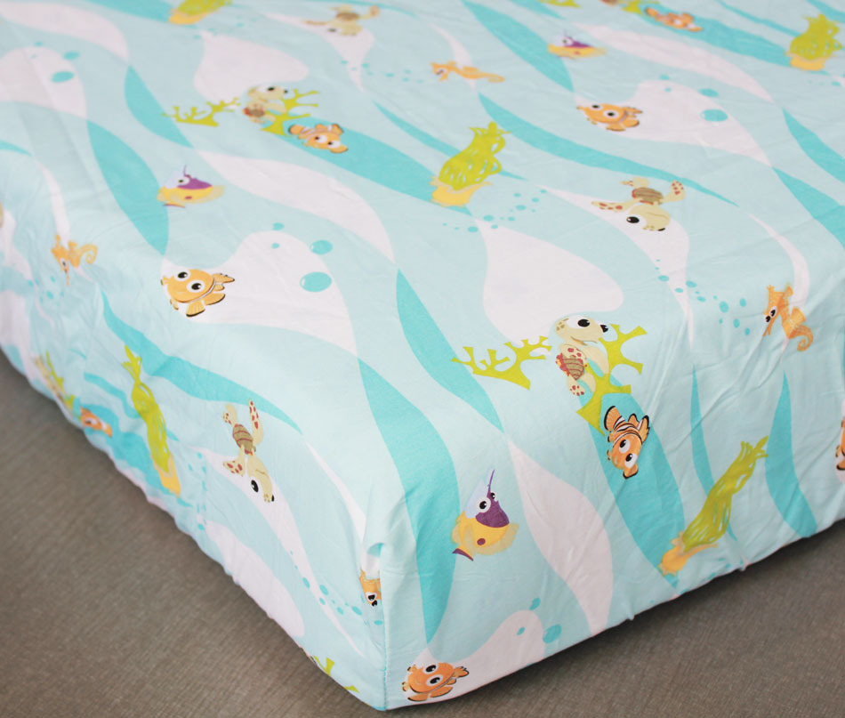 Bomuld baby sengetøj madras dække tegneserie nyfødt lagen krybbe monteret ark fabrik direkte mærke: Grøn