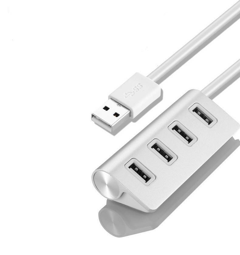 High Speed 4 Port USB 2.0 HUB Powered Adapter Aluminum Alloy Safe Cable Splitter Extender Multi Hub For Windows/MAC /Phone