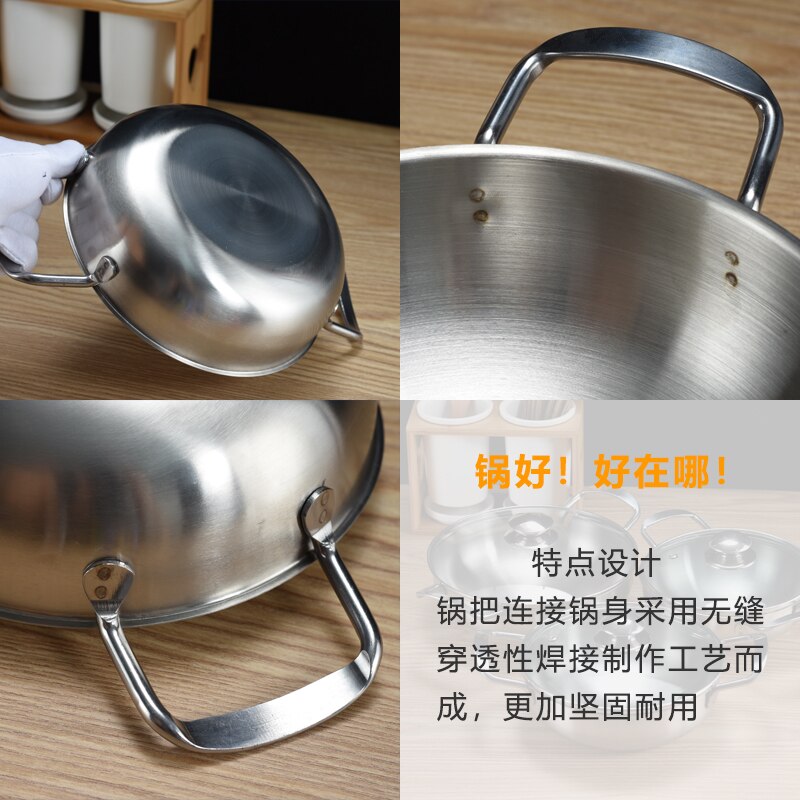 Koreansk oljesparende stekepanne husholdnings mini frityrkoker doble ører liten tørr gryte gryte restaurant suop gryterett panne glass lokk lokk
