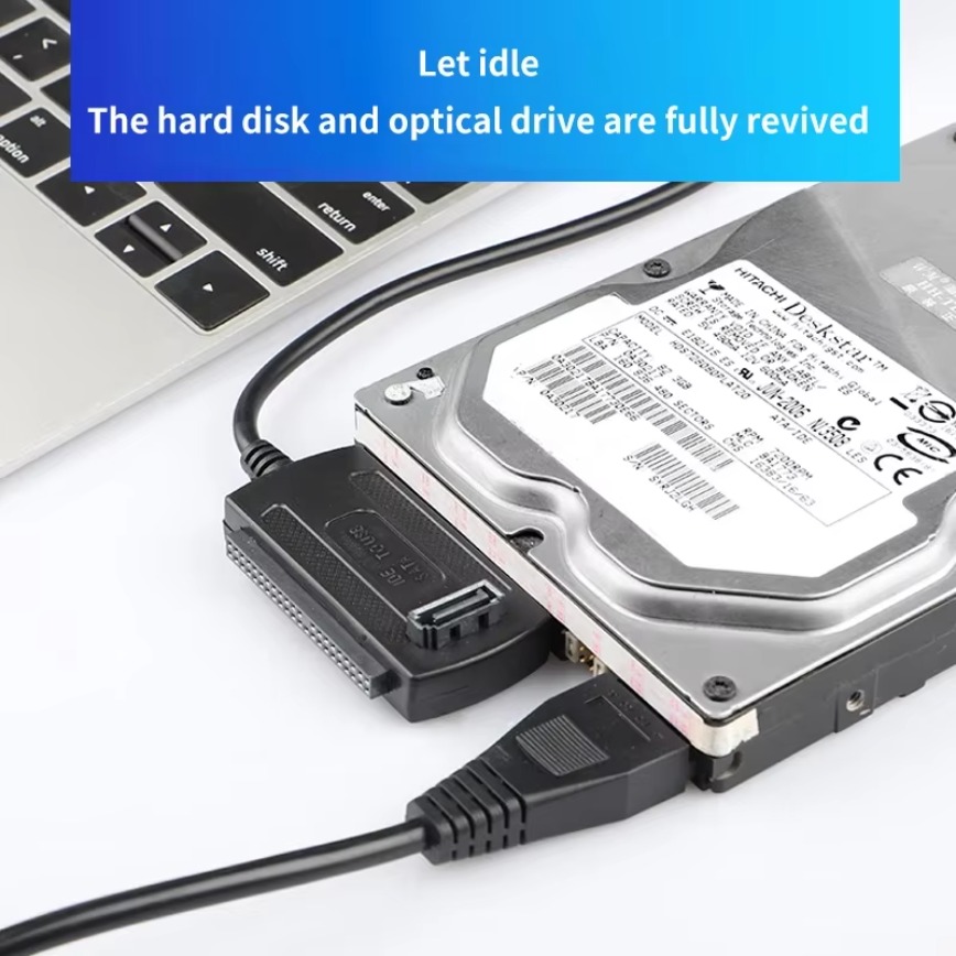 Adaptateur de disque dur SATA IDE PATA vers USB 3 en 1, câble USB 2.0 vers SATA IDE pour disque dur 2.5 "/3.5"/5.25 ", disque dur HDD SSD, PC de bureau et ordinateur portable