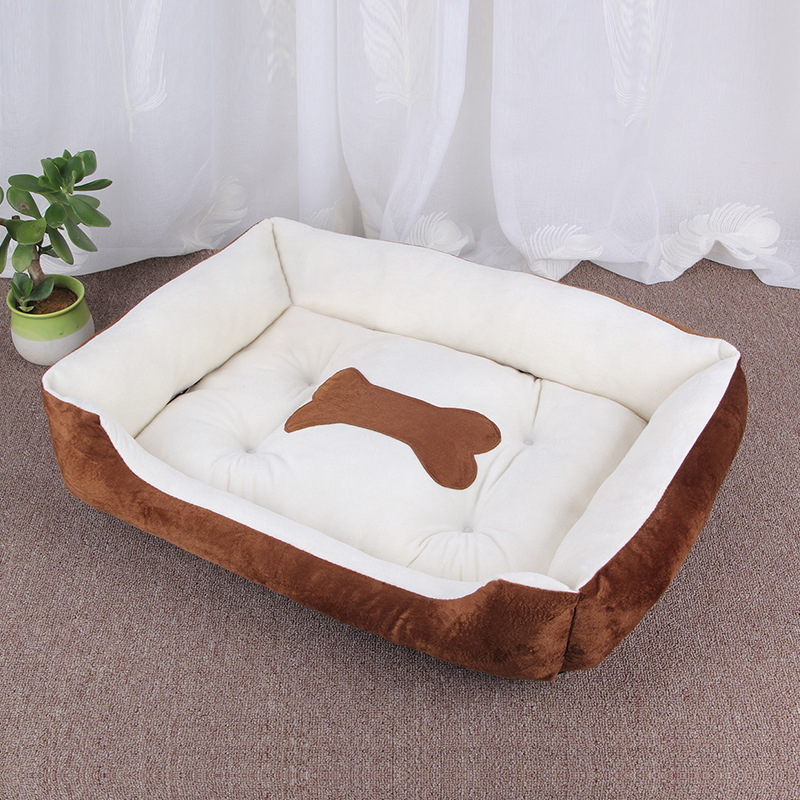 Cama cuadrada transpirable para perros grandes, cojín antideslizante para dormir, cama para gatos, cama para perros gruesa y cálida para invierno, estera suave para gatos, casa para mascotas: M / Bosque Verde