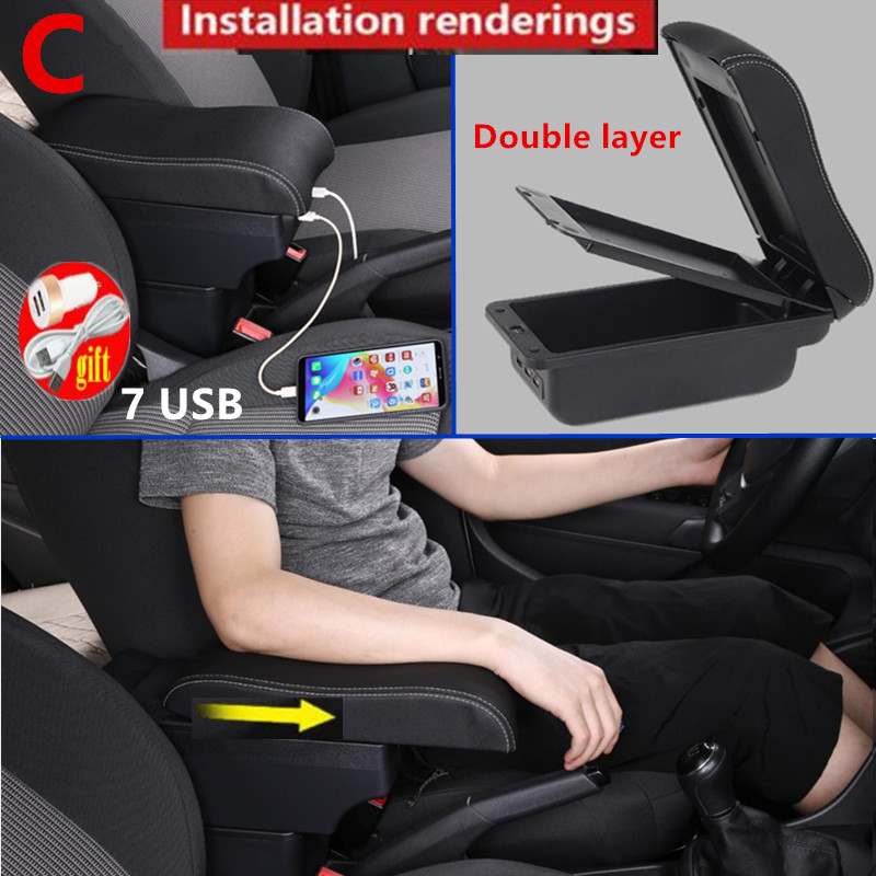 For Renault Dacia Duster 2 3 Ⅱ Ⅲ Armrest Box Auto Central Console Storage Car Accessories with USB Charging