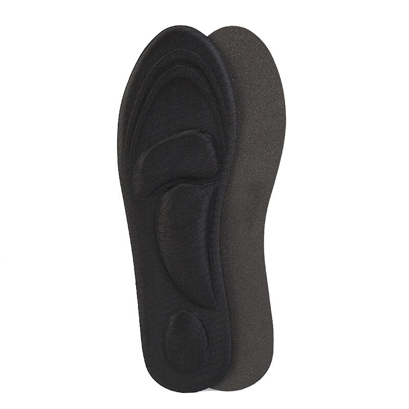 Plantillas ortopédicas con espuma viscoelástica 4D flocado, plantillas ortopédicas con arco para zapatos, suelas planas para pies, suelas ortopédicas para cuidado de zapatos: light black