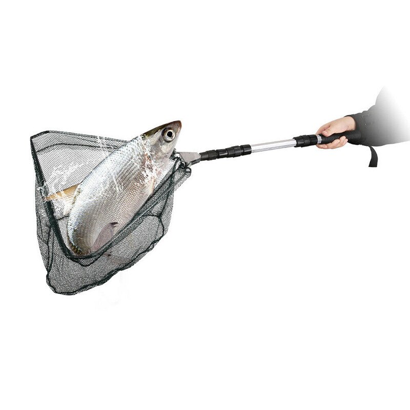 Newly Telescopic Folding Aluminum Handle Fishing Landing Net 3 Section Extending Pole Fishing Tool BN99