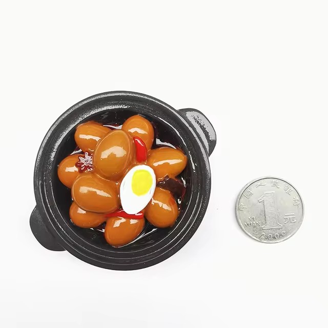 Gesimuleerde voedselkoelkastmagneten Hars geschilderde magneet Noedels Ribben Pot Leuke magneten voor koelkast Retro magnetisch handwerk: WIT