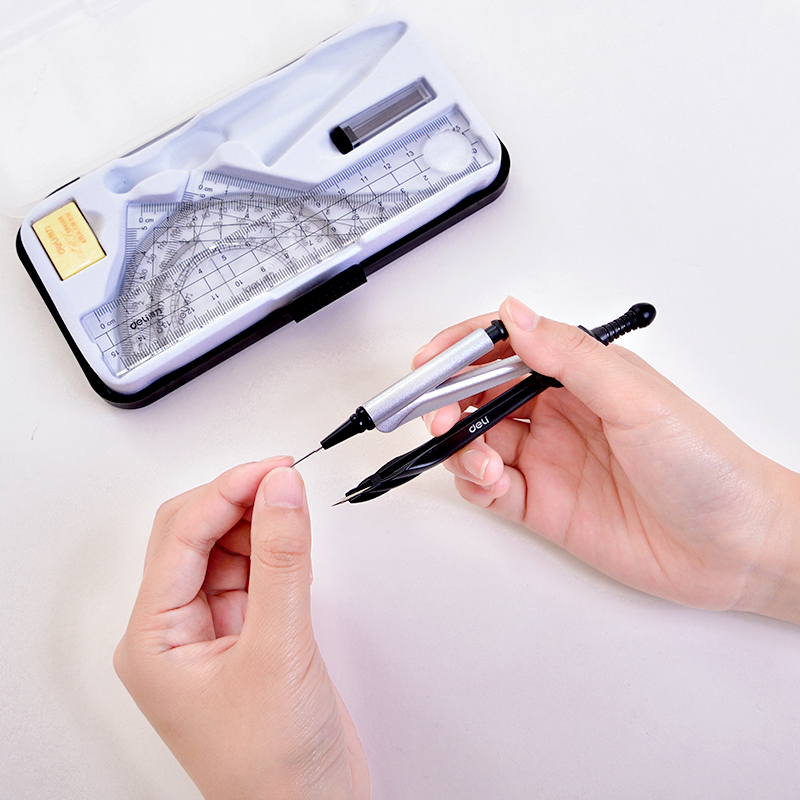 Deli de dibujo geométrico para estudiantes, compás, lápiz, imagen de plomo, círculos, aprendizaje de matemáticas, brújula, herramientas de dibujo, conjunto de matemáticas